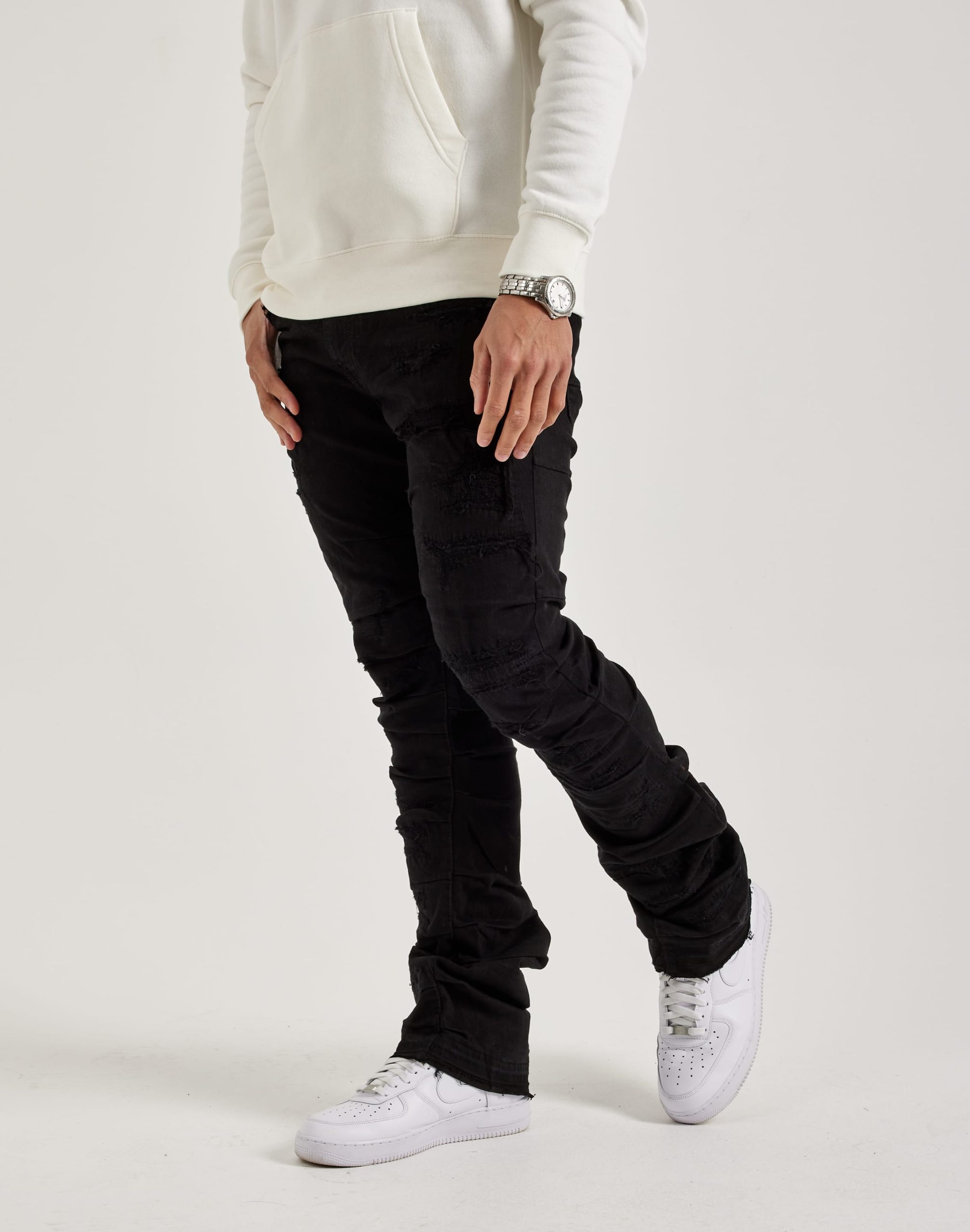 Jordan Craig Martin Stacked Distressed Denim Jeans