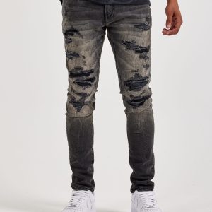 Jordan Craig Distressed Sean Slim Denim Jeans