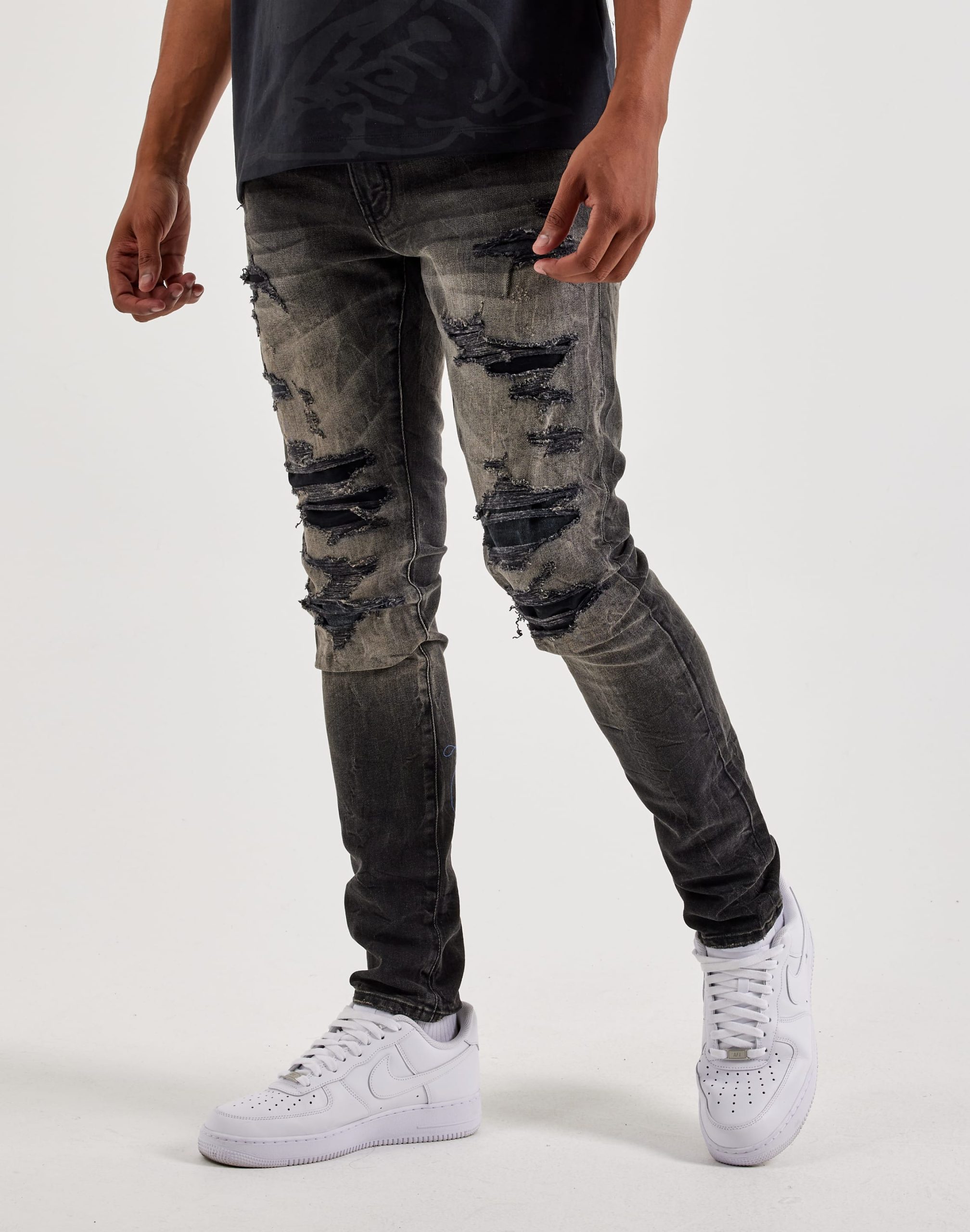 Jordan Craig Distressed Sean Slim Denim Jeans - Image 2