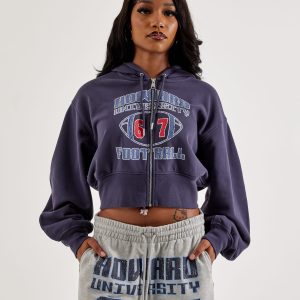 Jordan Howard University Flight Fleece Cropped Full-Zip Hoodie