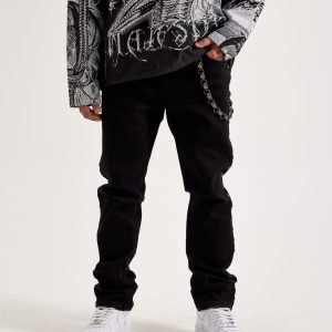 Kilogram Chain Rivet Stacked Denim Jeans
