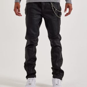 Kilogram Coated Geometric Slim Cross Chain Denim Jeans