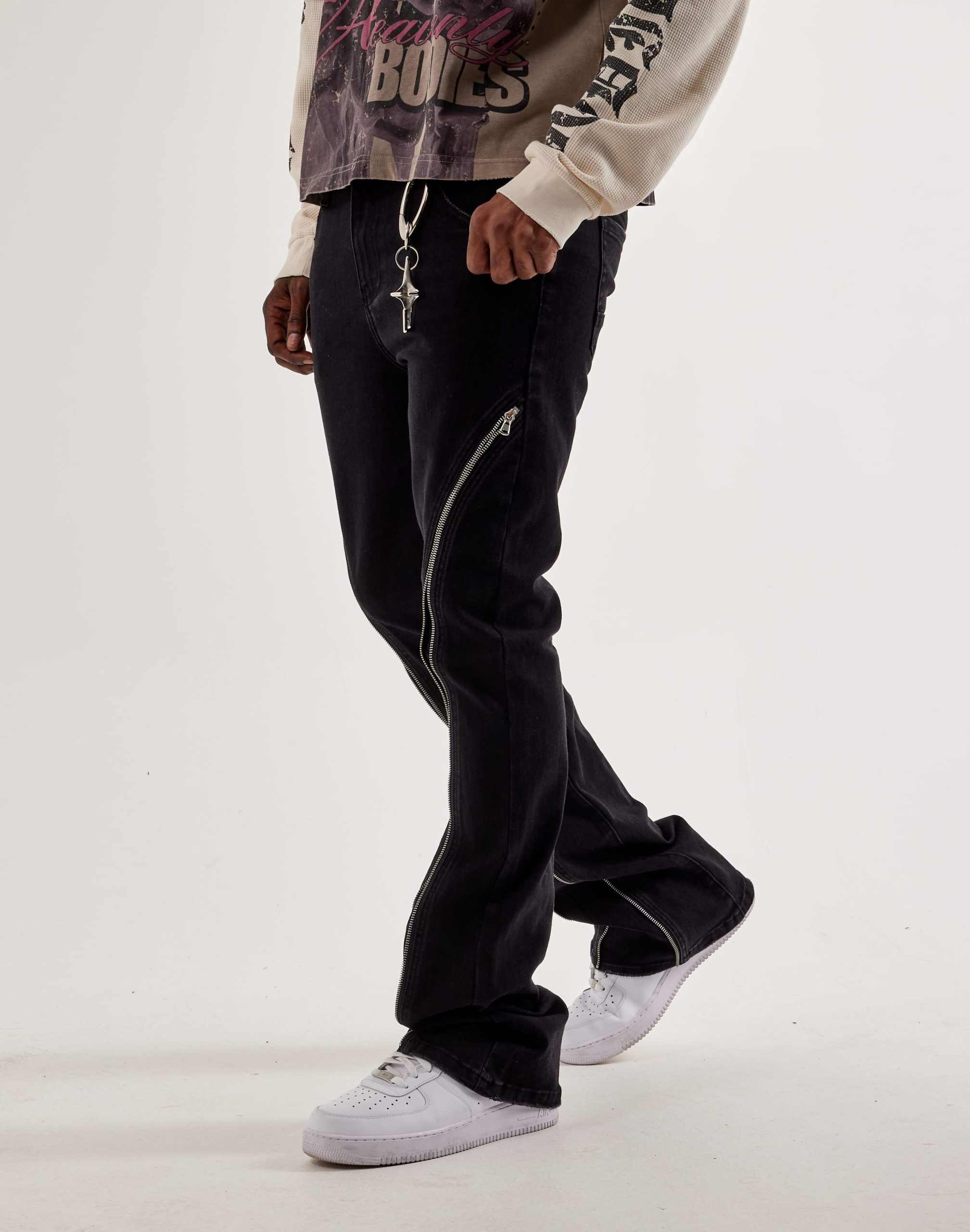 Kilogram Jet Black Zip Detail Jeans - Image 2