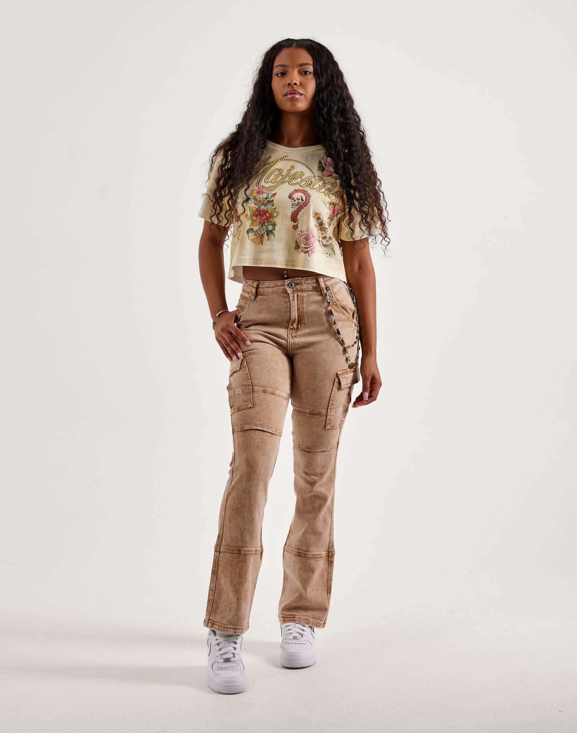 Kilogram Stacked Cargo Pocket Gemstone Denim Jeans - Image 5
