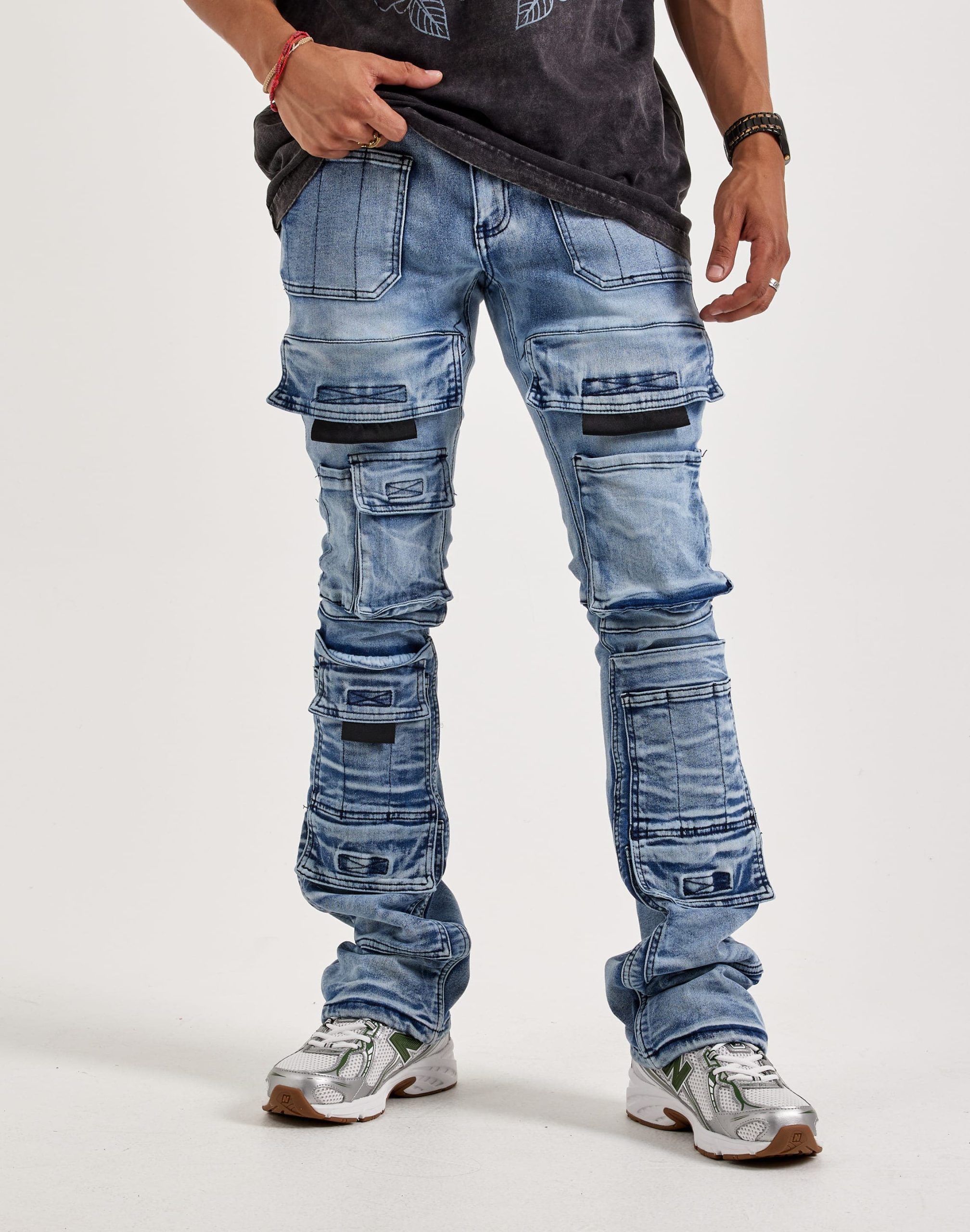 Kloud 9 Stacked Cargo Denim Jeans