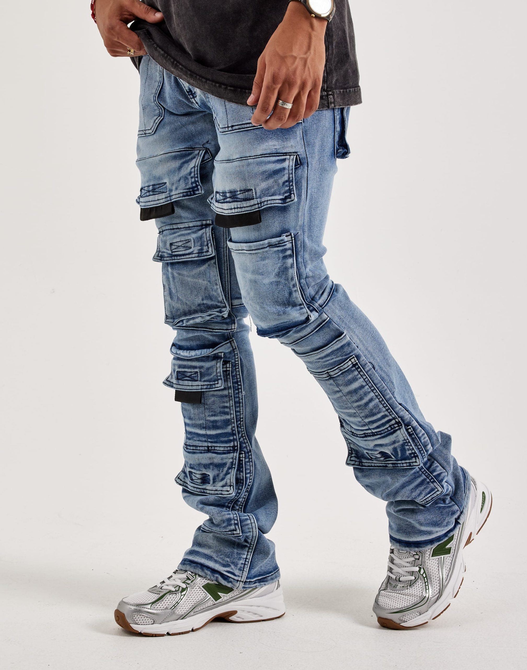 Kloud 9 Stacked Cargo Denim Jeans - Image 2