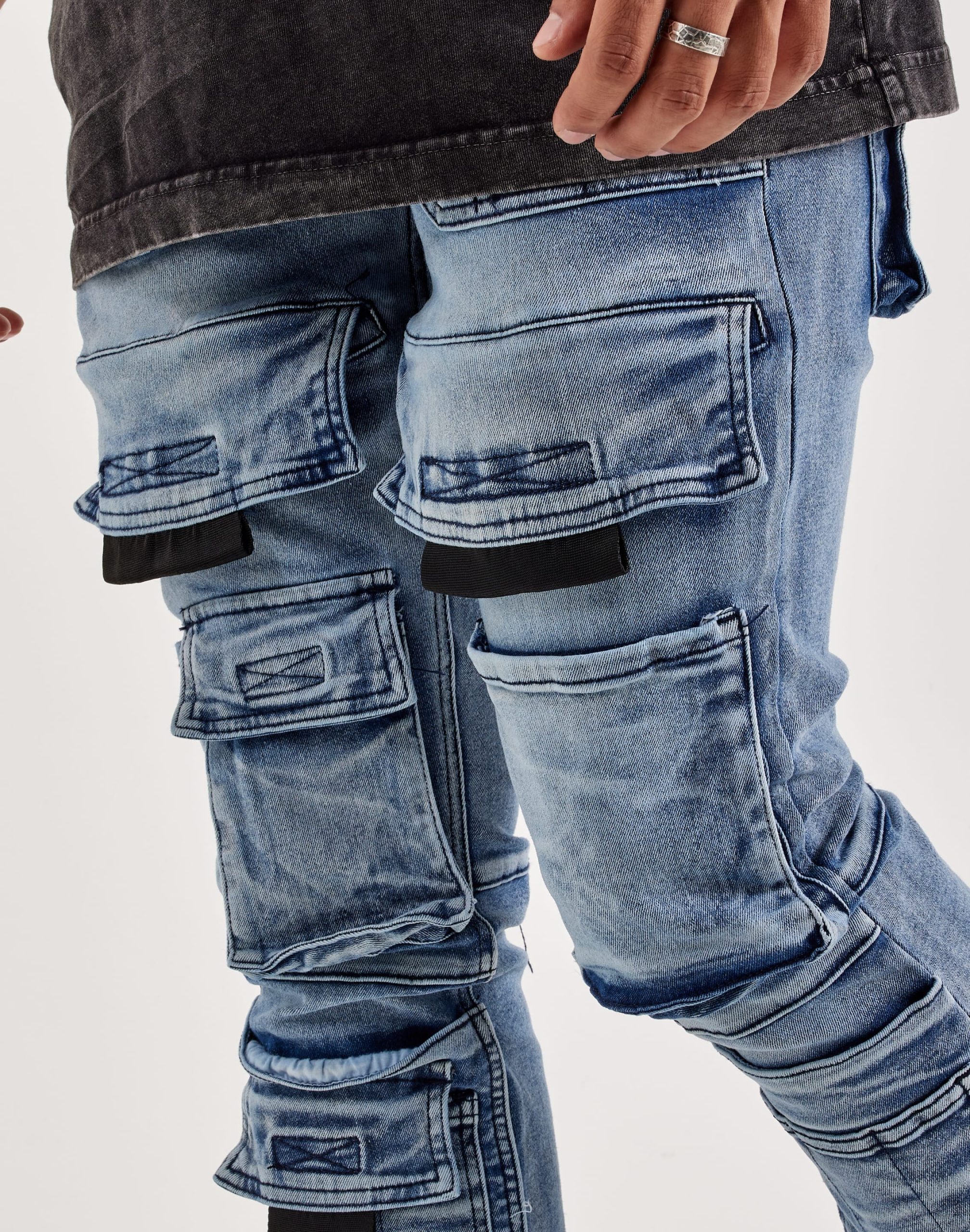 Kloud 9 Stacked Cargo Denim Jeans - Image 3