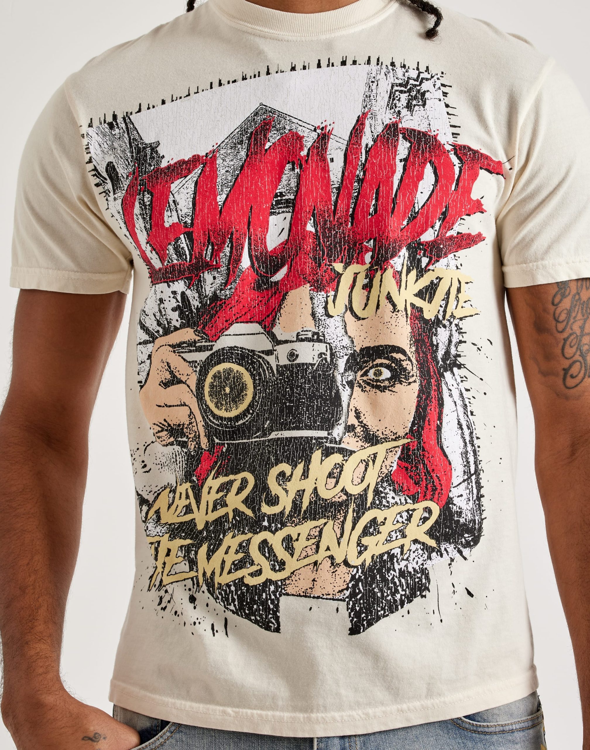 Lemonade Junkie Don't Shoot The Messenger Tee - Image 2