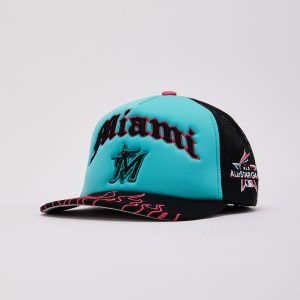 Mitchell & Ness MLB Miami Marlins Flames Trucker Hat