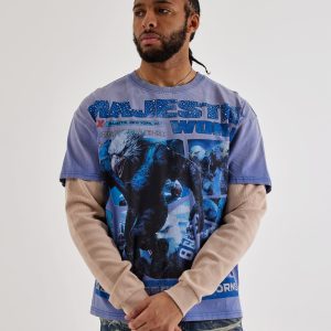Majestik Sky Bears Long-Sleeve Twofer Shirt