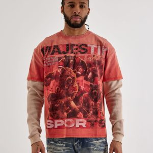 Majestik Grit Up Long-Sleeve Twofer Shirt