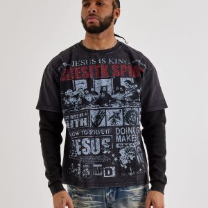 Majestik Jesus Is King Long-Sleeve Twofer Shirt