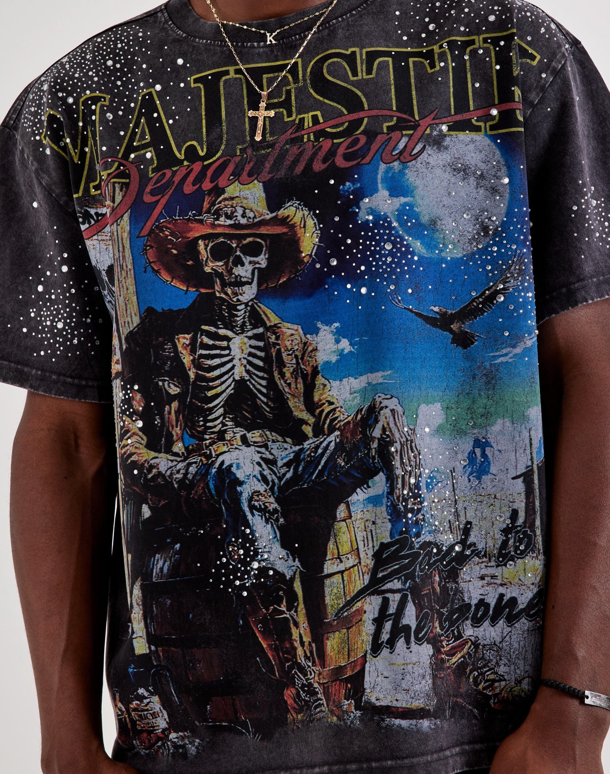 Majestik Bad To The Bone Rhinestone T-Shirt - Image 2