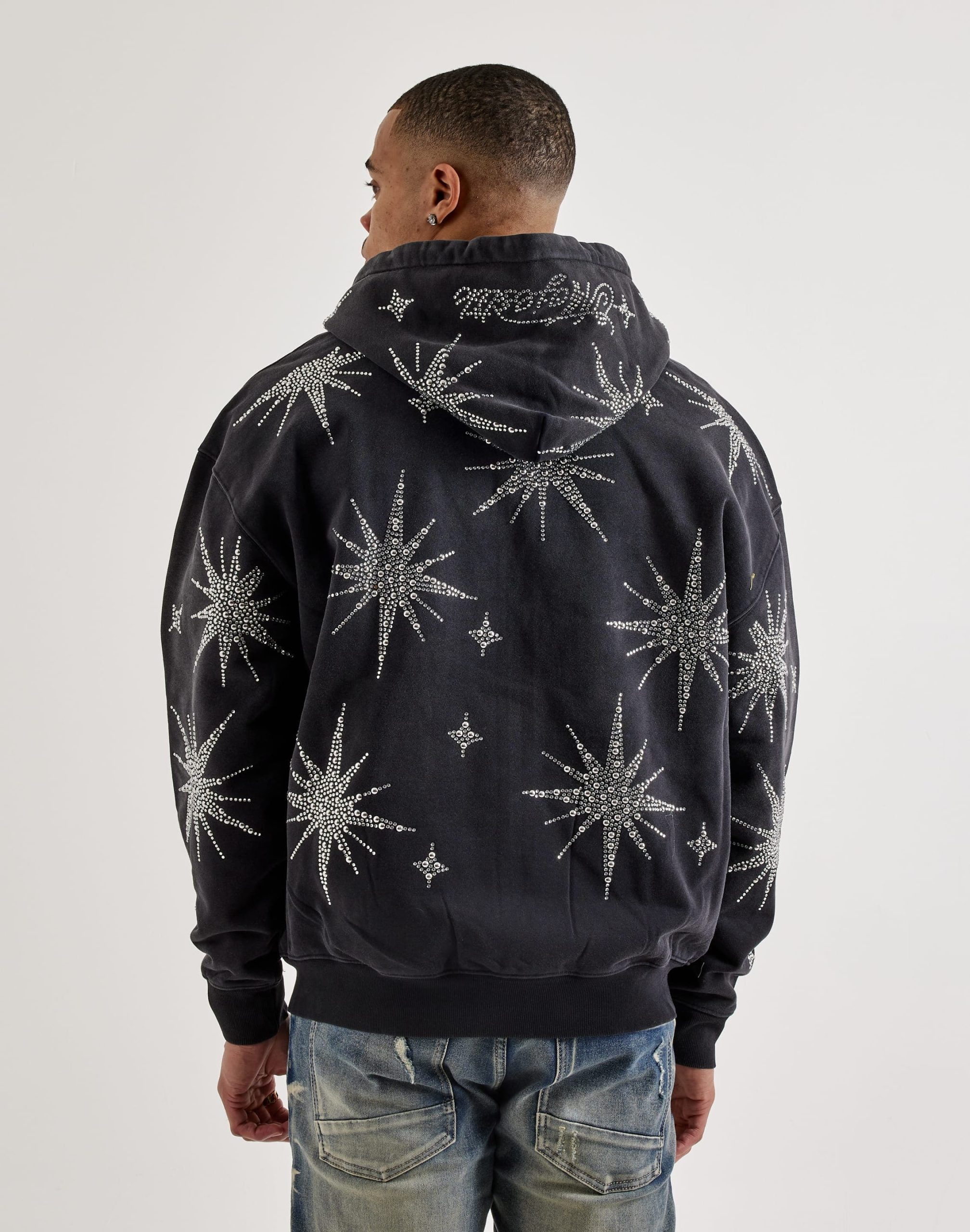 Majestik Star Full-Zip Rhinestone Fleece Hoodie - Image 3