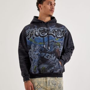 Majestik Eagle 8 Rhinestone Fleece Pullover Hoodie