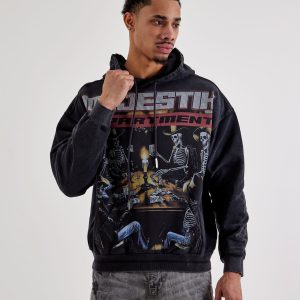 Majestik Skeleton Card Game Graphic Hoodie