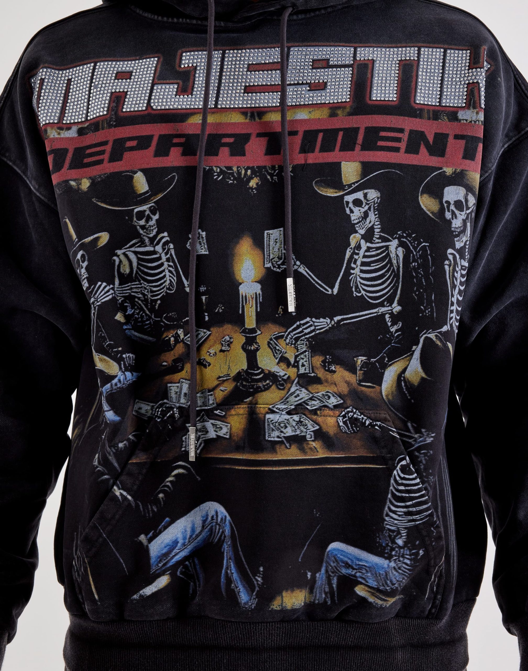 Majestik Skeleton Card Game Graphic Hoodie - Image 3