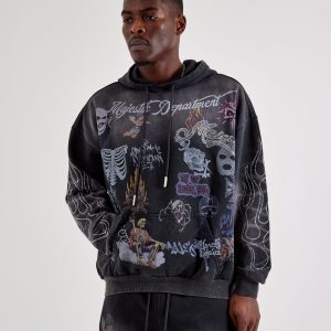 Majestik Allover Graphic Collage Hoodie