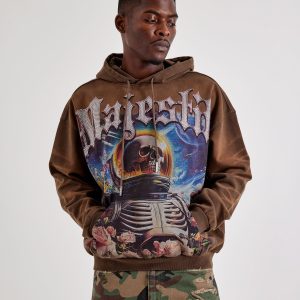 Majestik Moon Man Graphic Rhinestone Hoodie