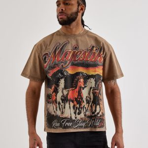 Majestik Run Free Rhinestone Tee