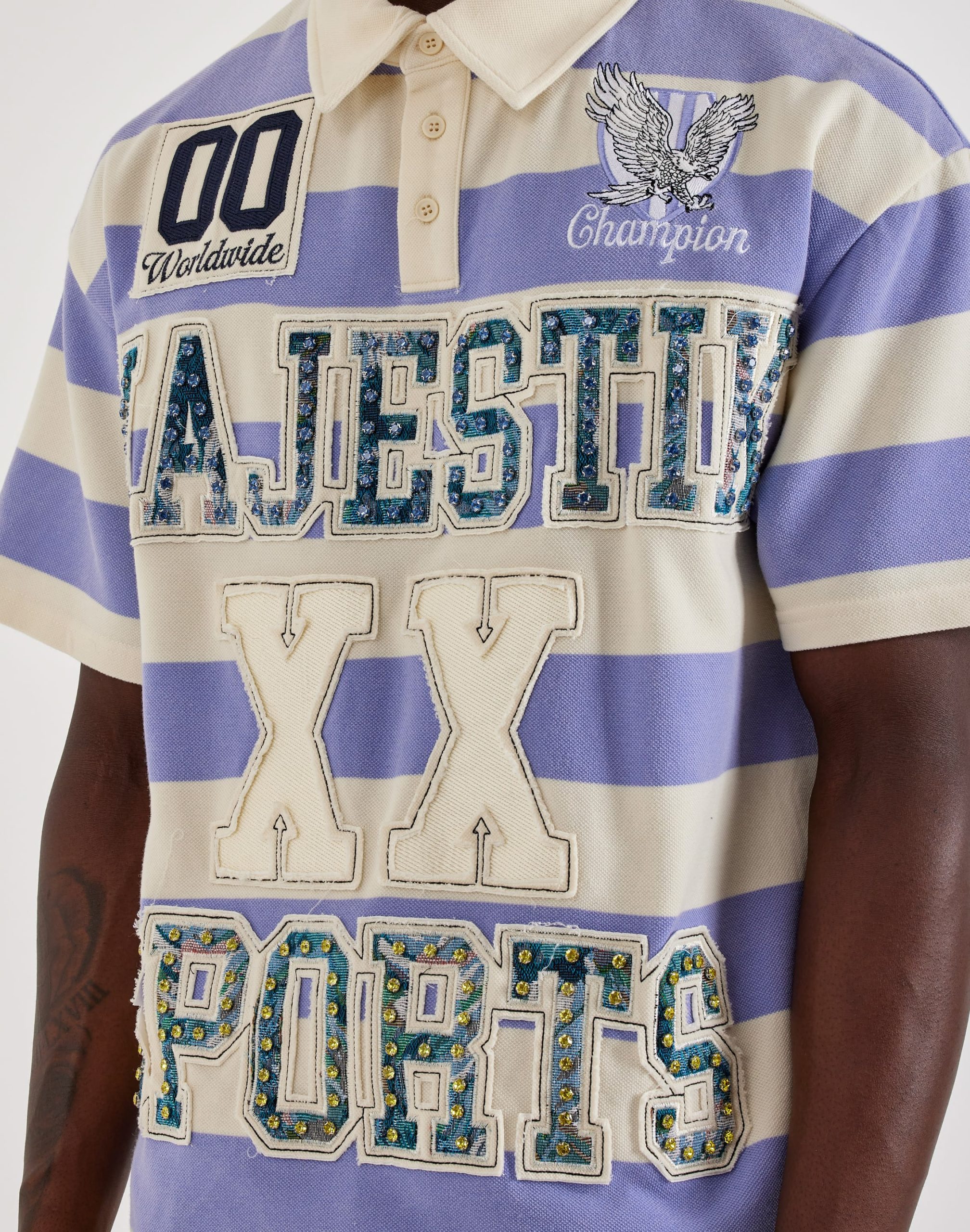 Majestik XX Rhinestone Polo Shirt - Image 2