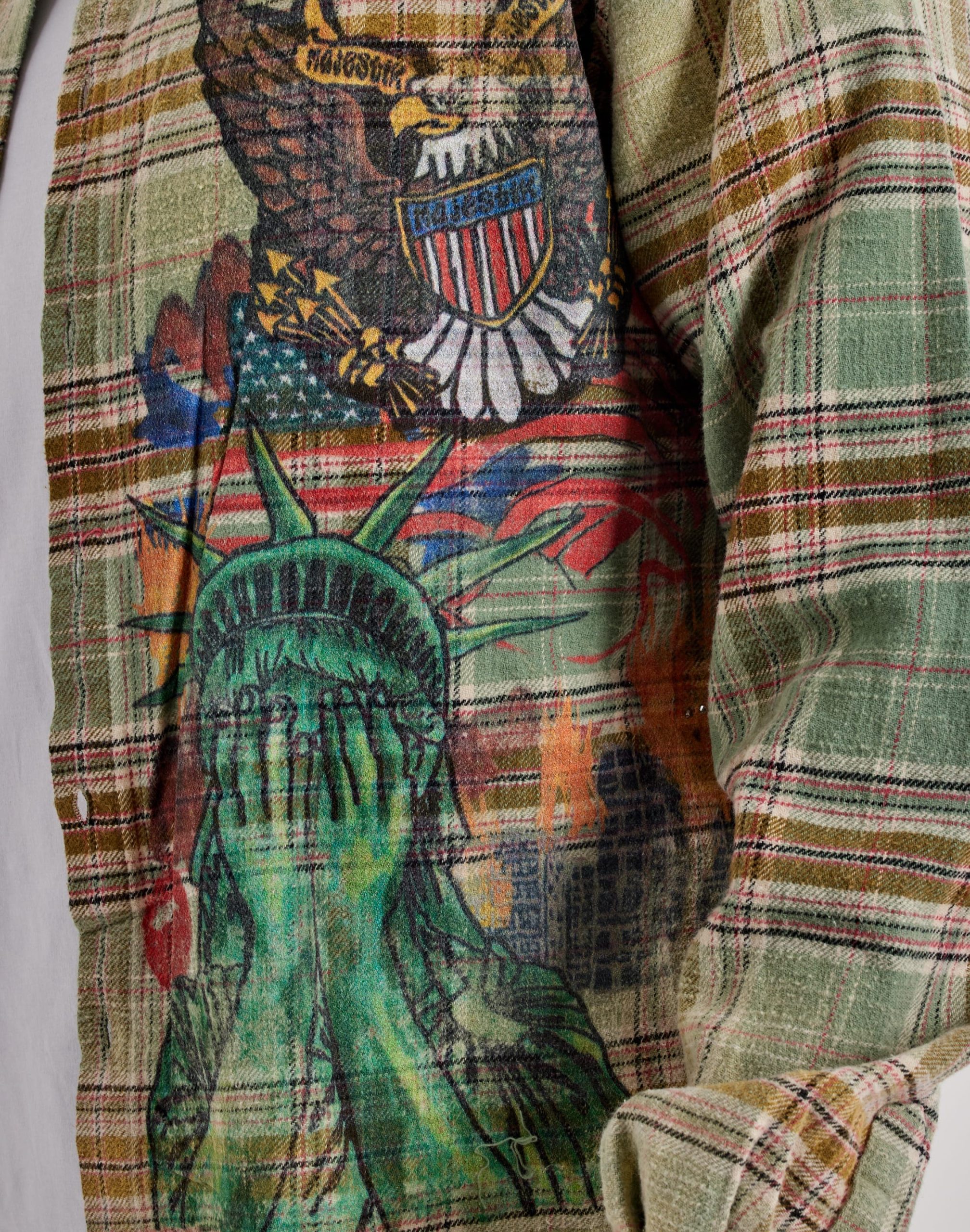 Majestik Eagle Allover Rhinestone Flannel Shirt - Image 3