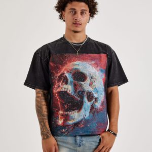 Majestik Skull Face Tapestry Tee