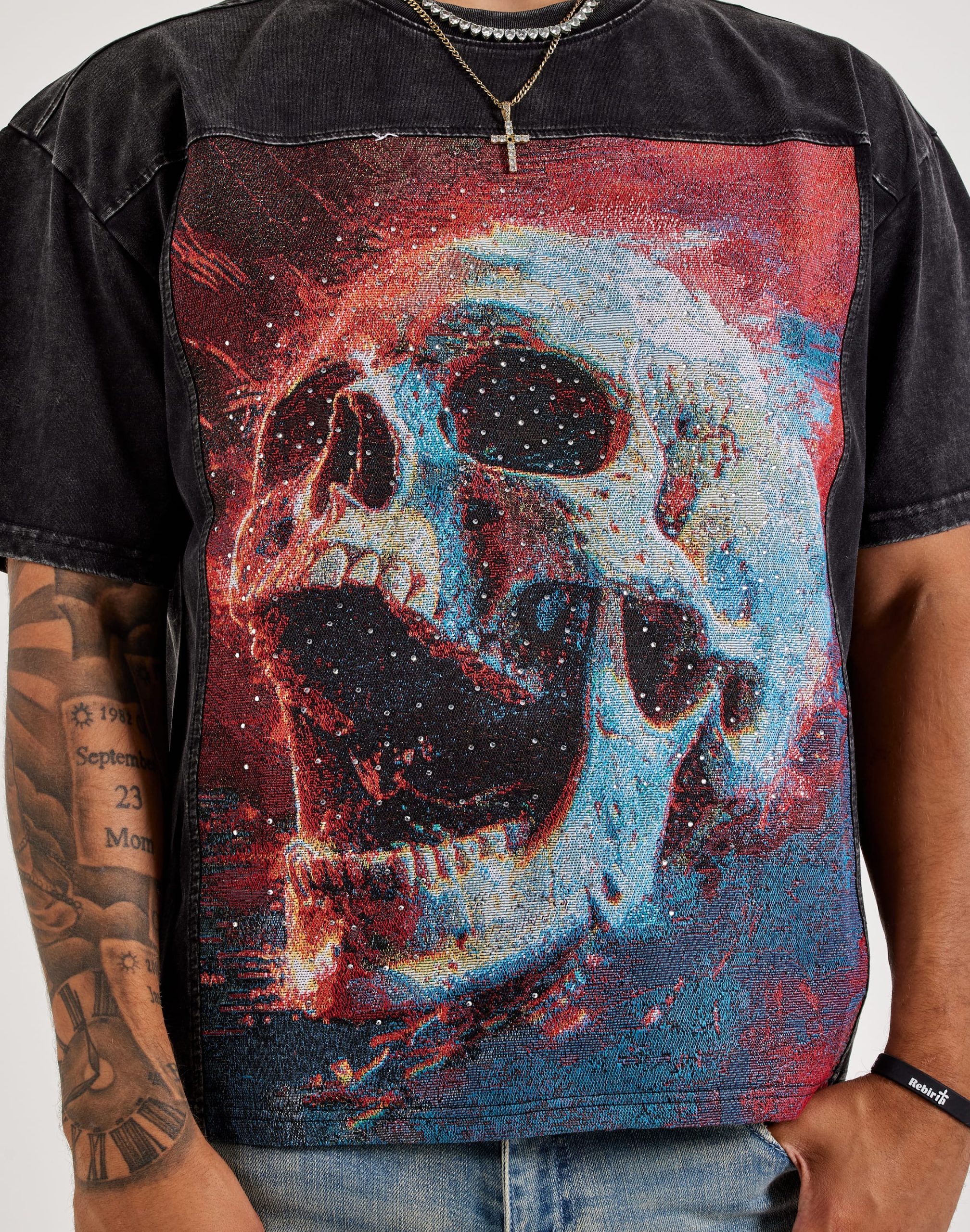 Majestik Skull Face Tapestry Tee - Image 2