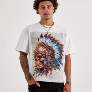 Majestik Native Skull Tapestry Tee