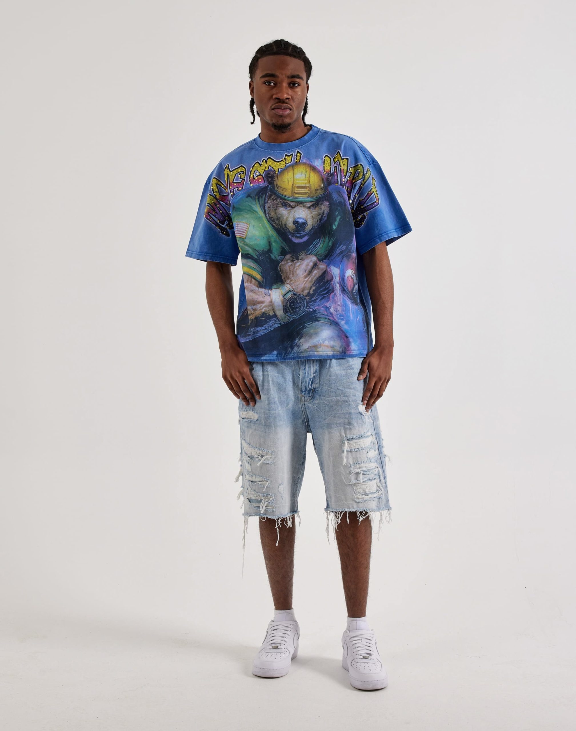 Majestik World Bear Rhinestone Tee - Image 5