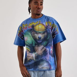 Majestik World Bear Rhinestone Tee