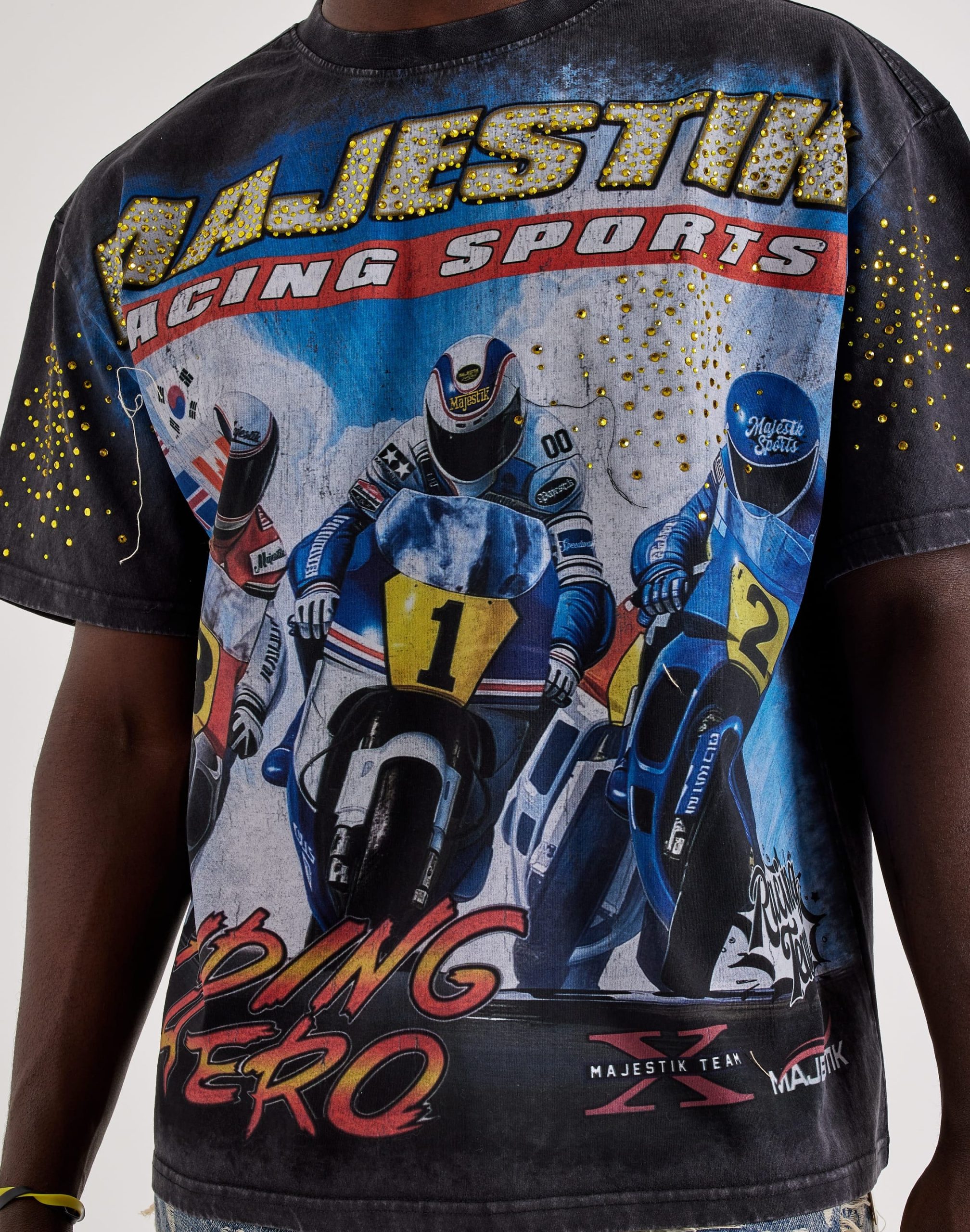 Majestik Riding Here Rhinestone Tee - Image 3