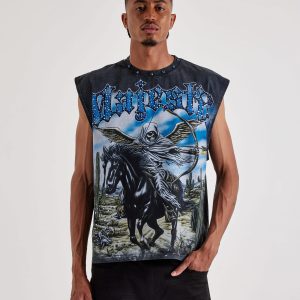 Majestik Run Free Rhinestone Sleeveless Tee