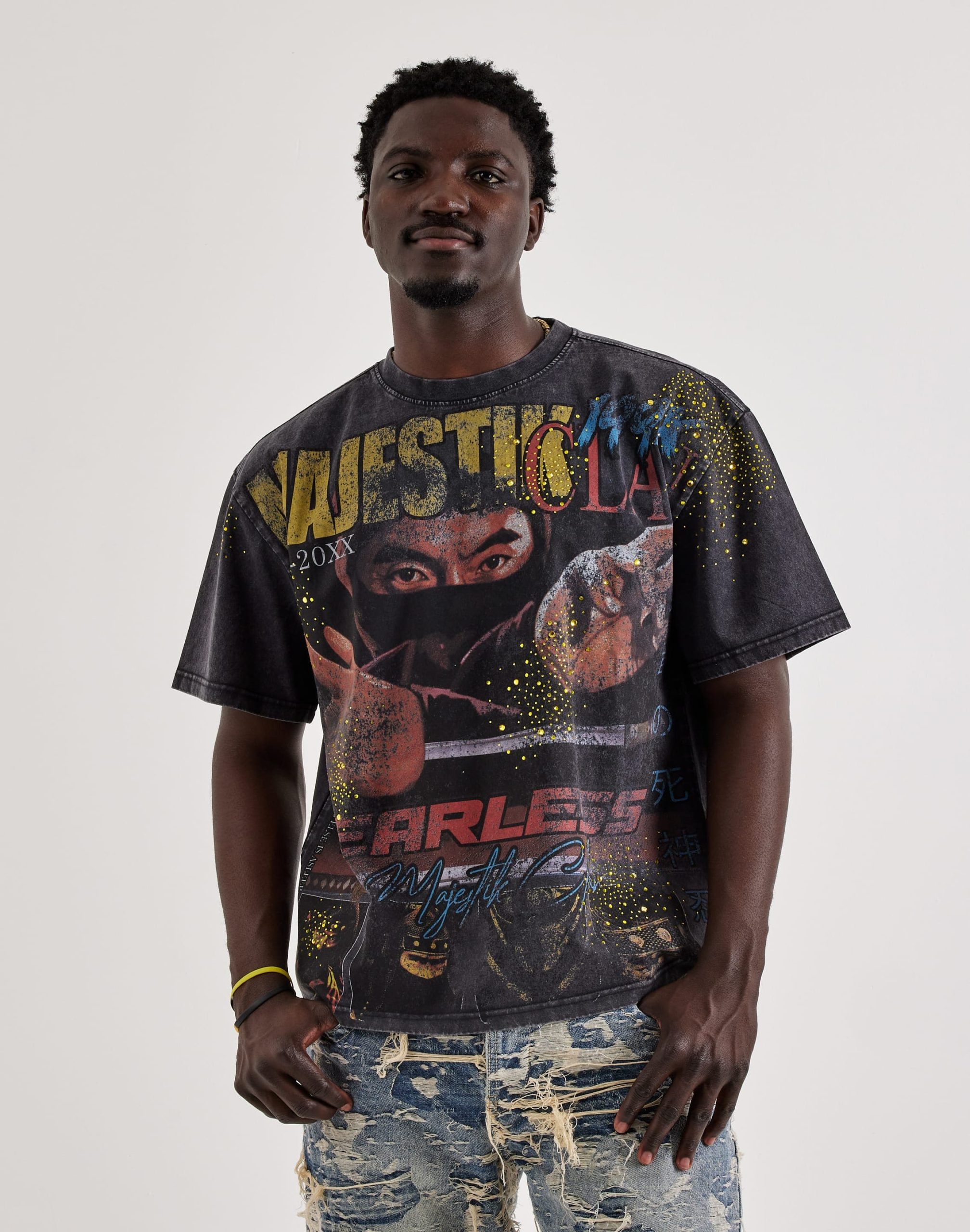 Majestik Fearless Ninja Rhinestone Tee