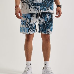 Majestik Skull Face Tapestry Shorts