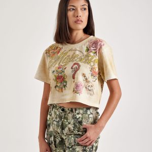 Majestik Allover-Print Cropped Tee