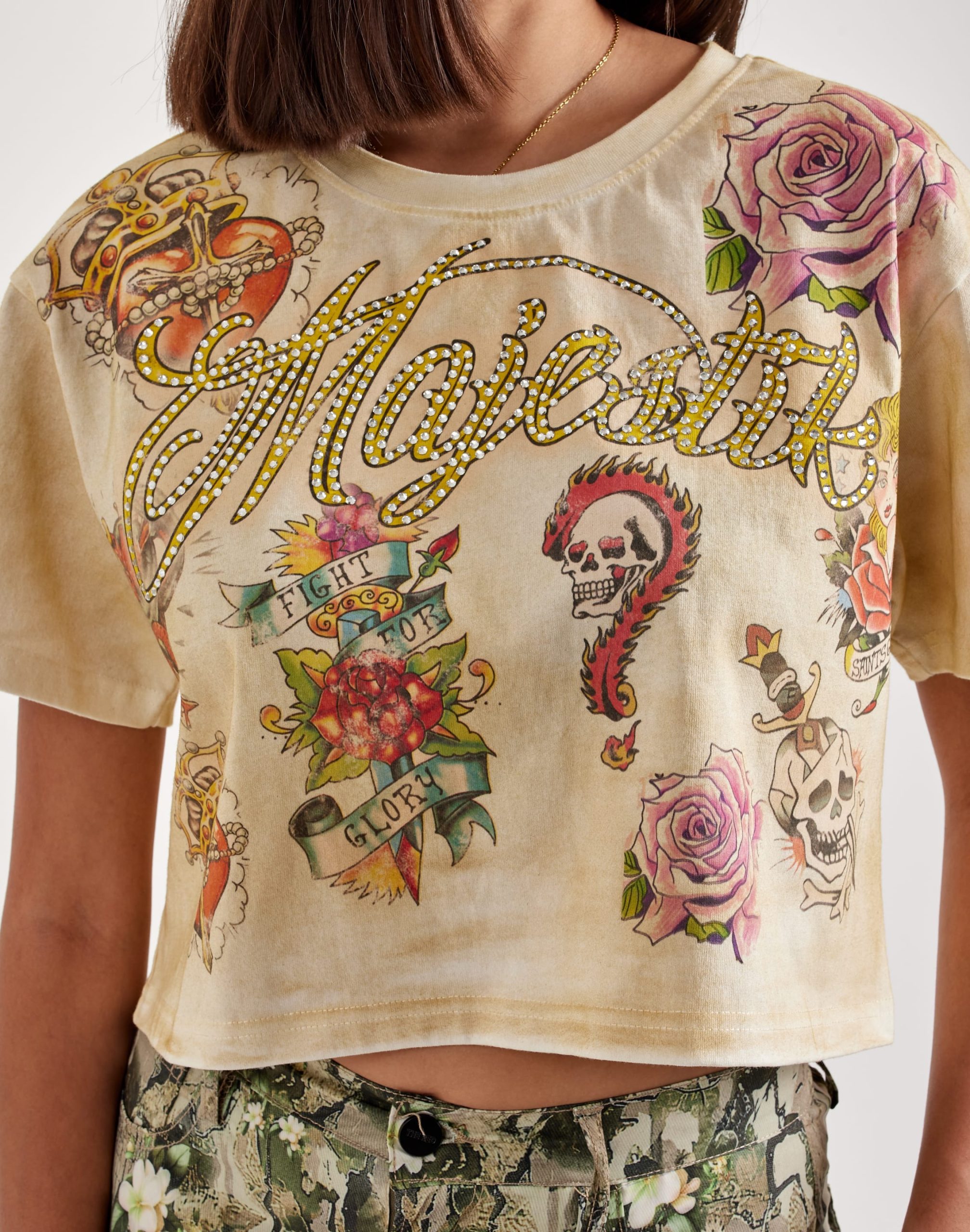 Majestik Allover-Print Cropped Tee - Image 3