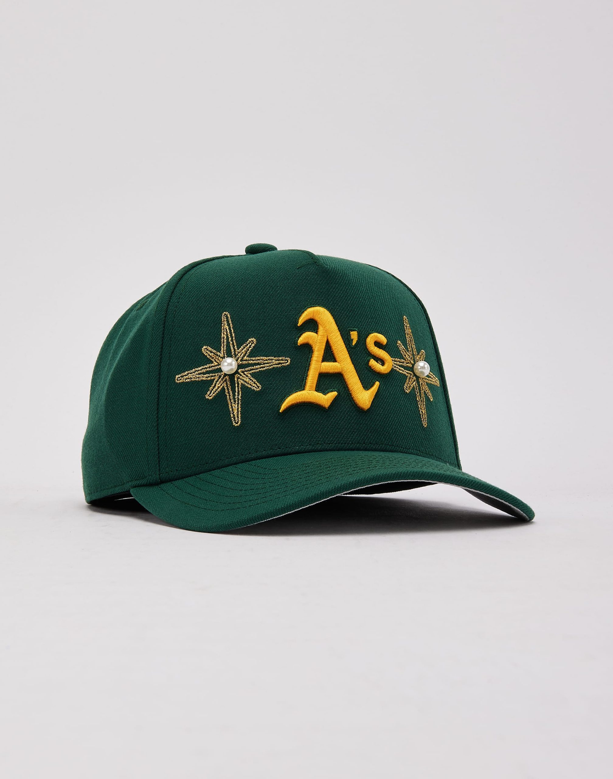 Mitchell & Ness MLB Athletics Star Stones Pro Pinch Snapback Hat - Image 3