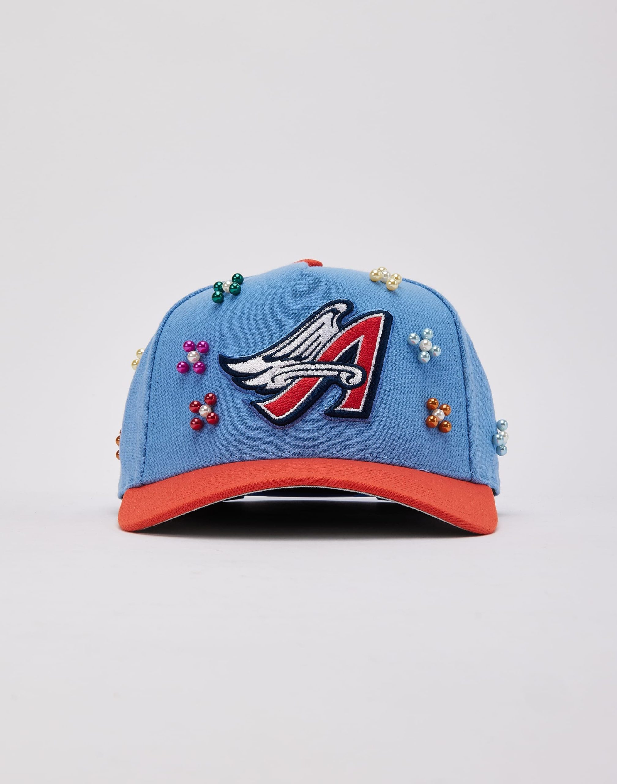 Mitchell & Ness MLB Anaheim Angels Beaded Pro Pinch Snapback Hat - Image 2