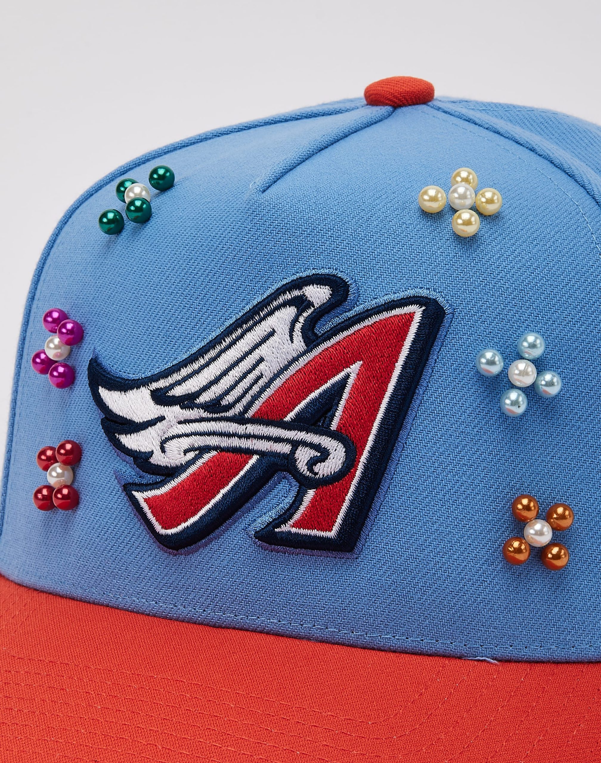 Mitchell & Ness MLB Anaheim Angels Beaded Pro Pinch Snapback Hat - Image 4