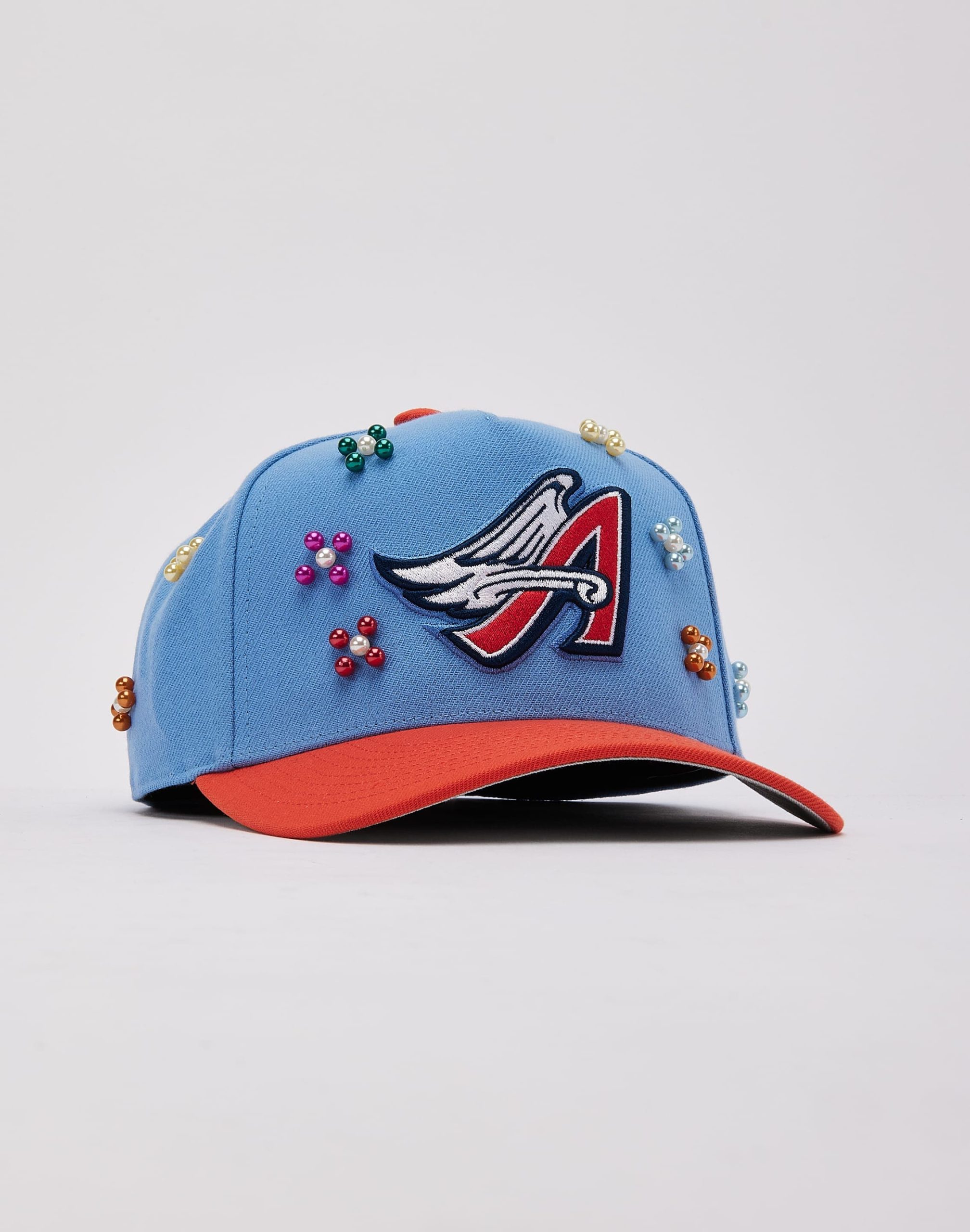 Mitchell & Ness MLB Anaheim Angels Beaded Pro Pinch Snapback Hat - Image 3