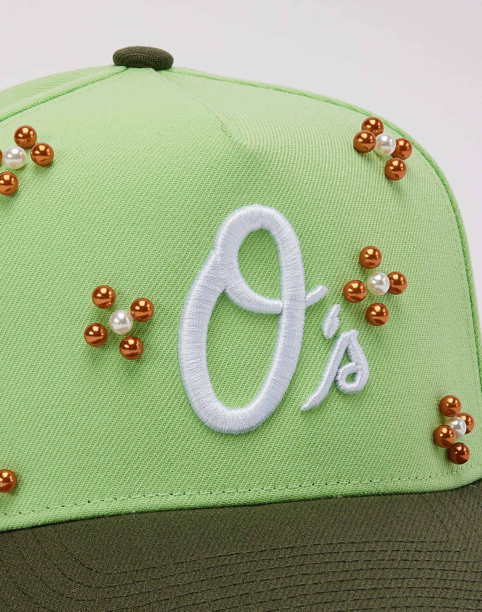 Mitchell & Ness MLB Baltimore Orioles Beaded Pro Pinch Snapback Hat - Image 4