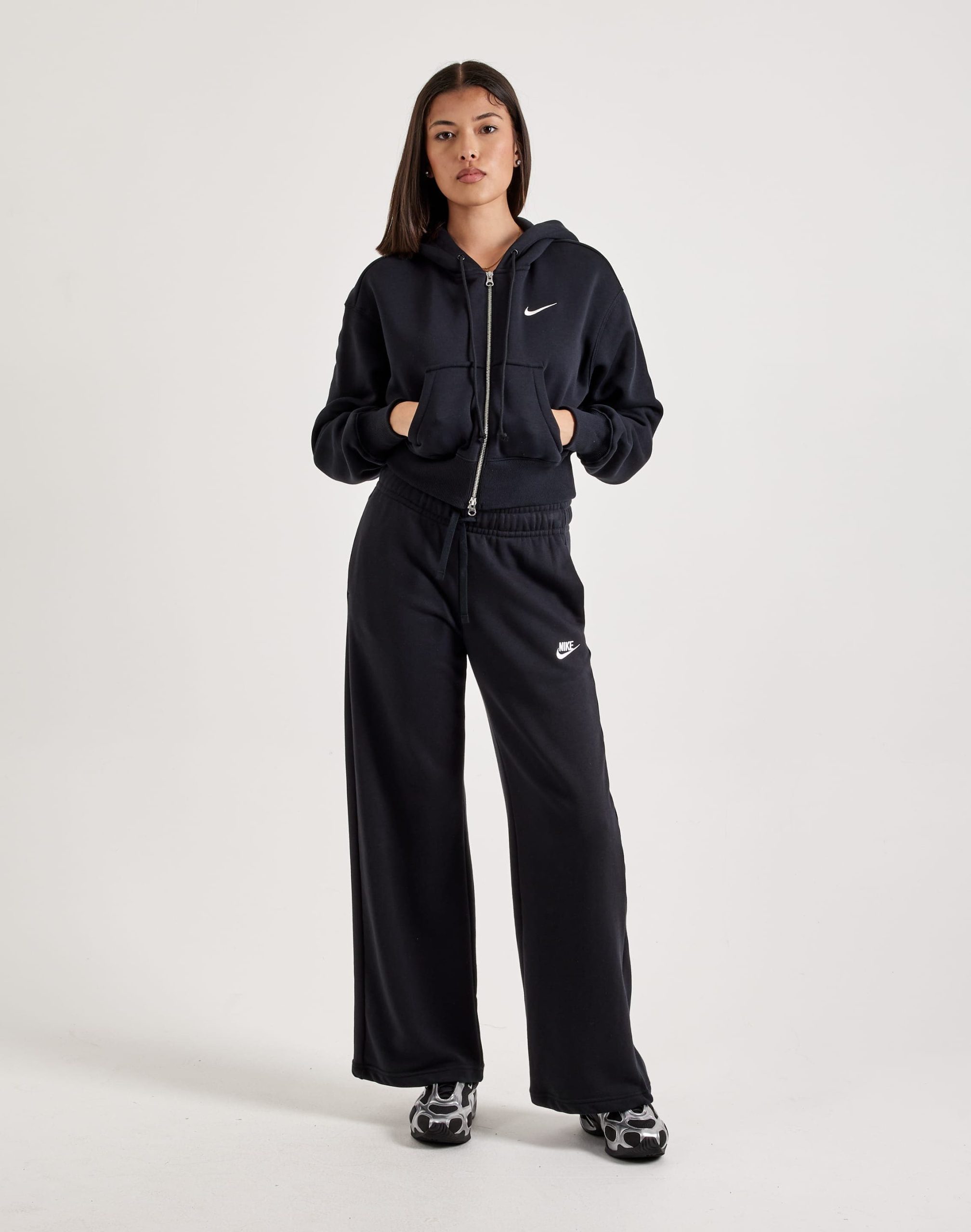 Nike Phoenix Fleece Loose Full-Zip Cropped Hoodie - Image 4