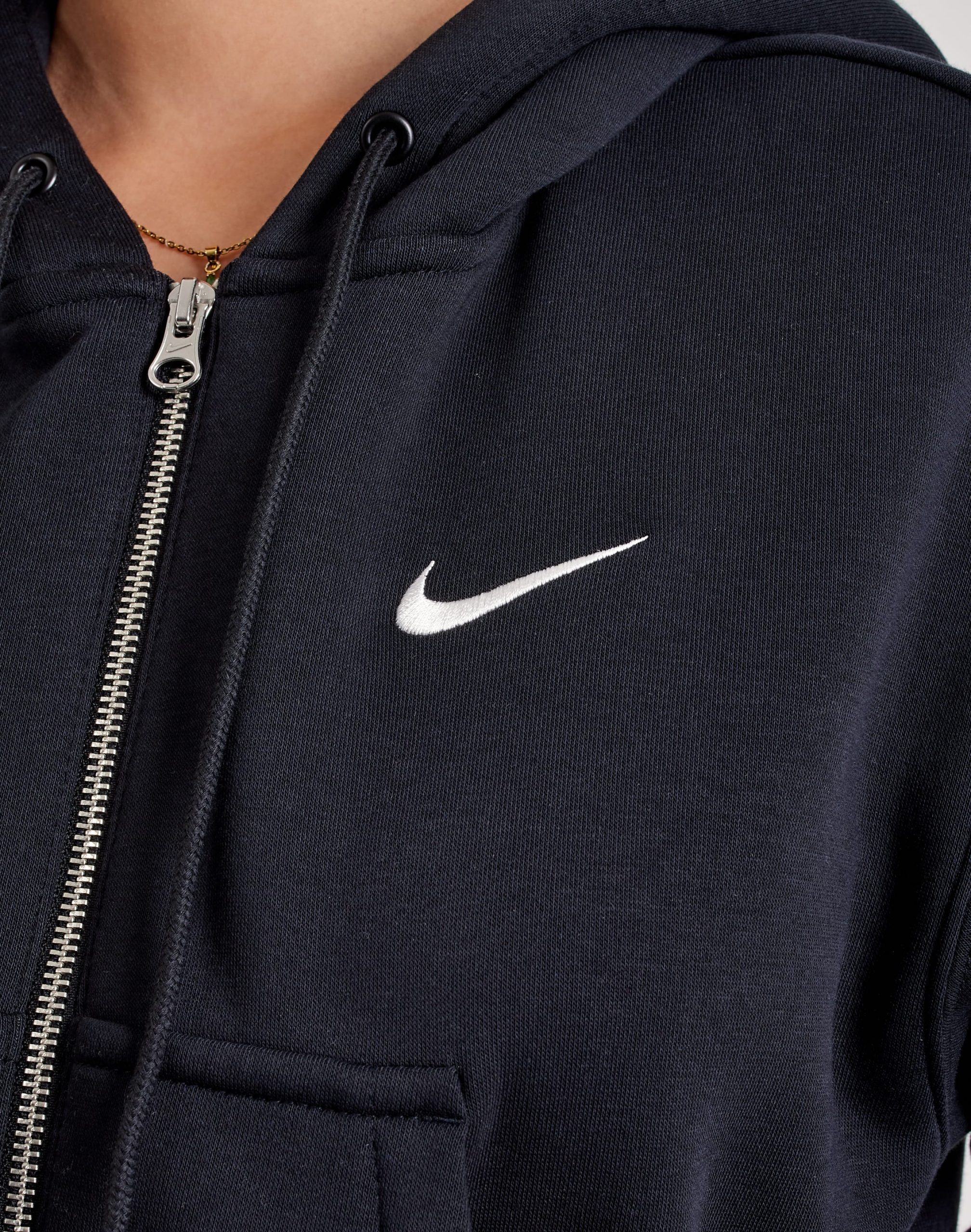 Nike Phoenix Fleece Loose Full-Zip Cropped Hoodie - Image 2