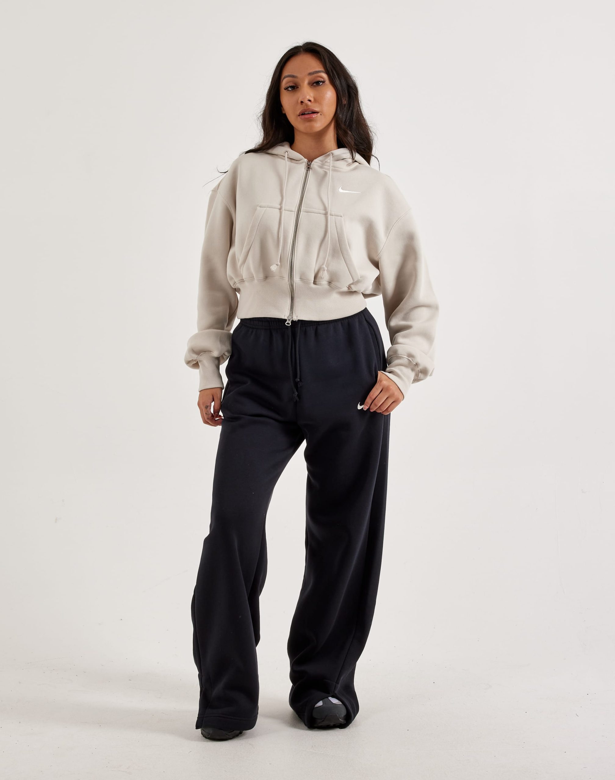 Nike Phoenix Fleece Loose Full-Zip Cropped Hoodie - Image 4