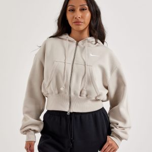 Nike Phoenix Fleece Loose Full-Zip Cropped Hoodie