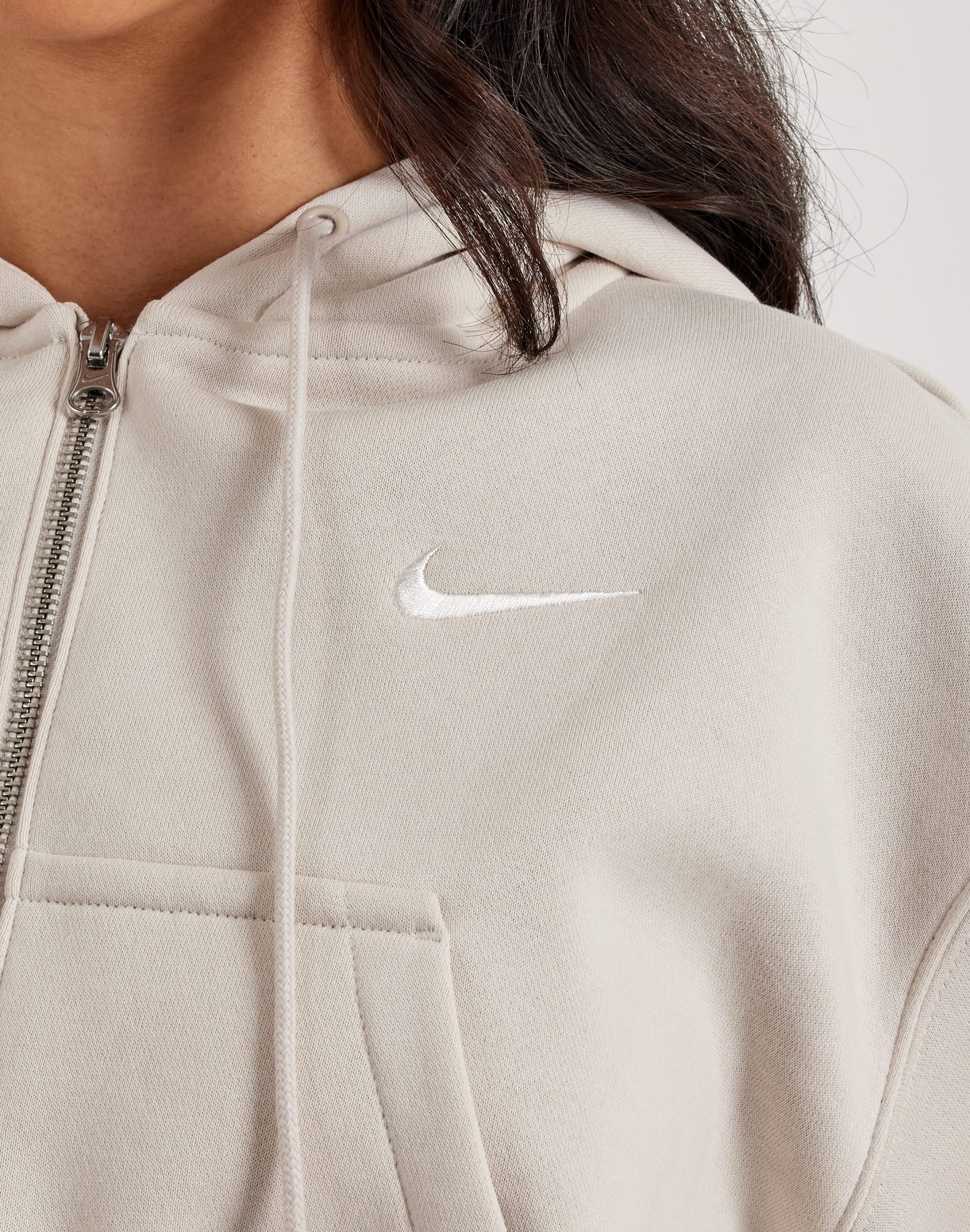 Nike Phoenix Fleece Loose Full-Zip Cropped Hoodie - Image 2