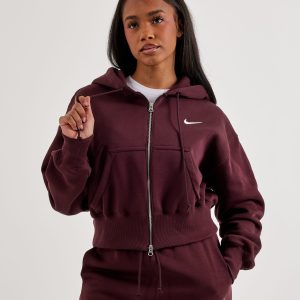 Nike Phoenix Fleece Loose Full-Zip Cropped Hoodie