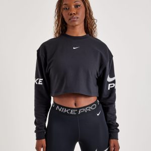 Nike Pro Dri-FIT French Terry Fleece Crewneck Sweatshirt