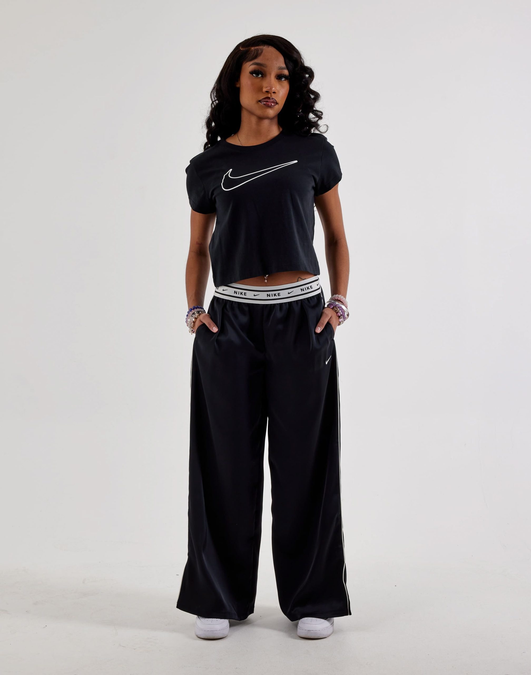 Nike Sportswear Loose Mid-Rise Satin Pants - Image 5